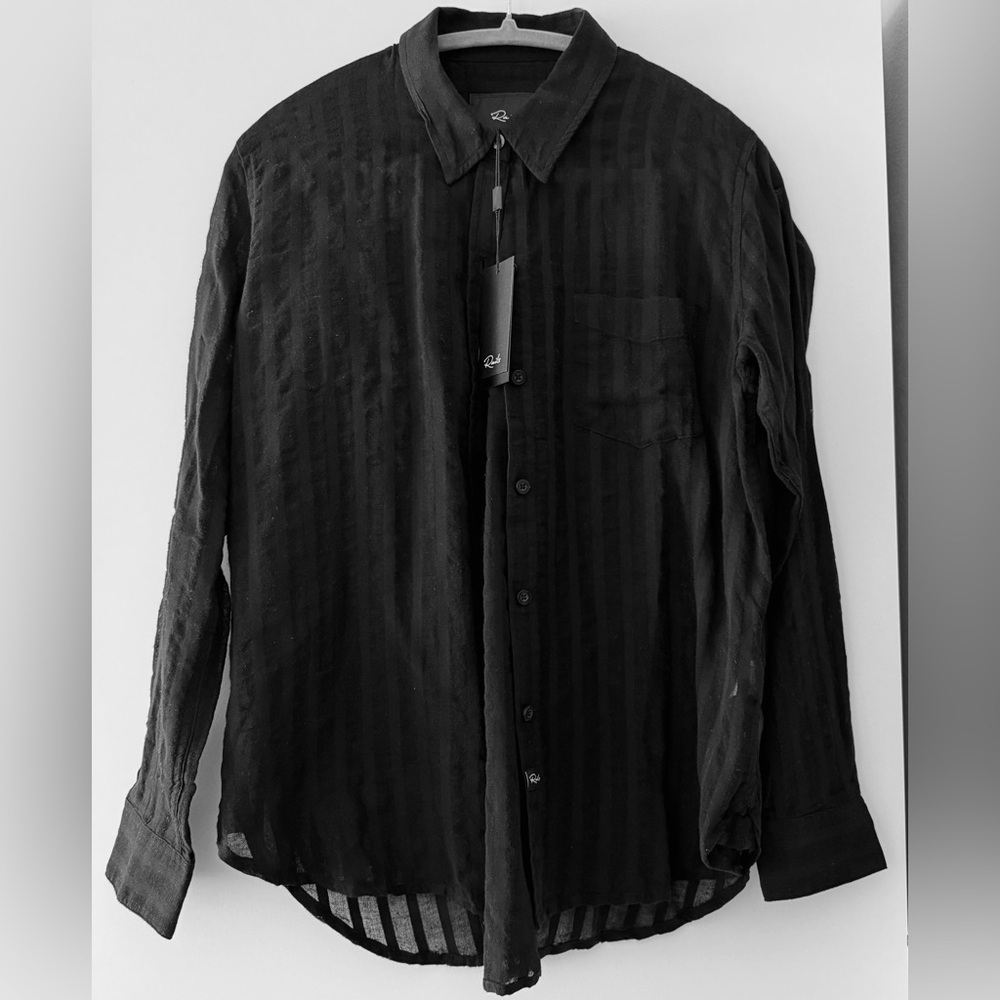 NEW Rails Charli Shirt β Black Shadow Stripe β Size Medium β NWT - Picture 8 of 15